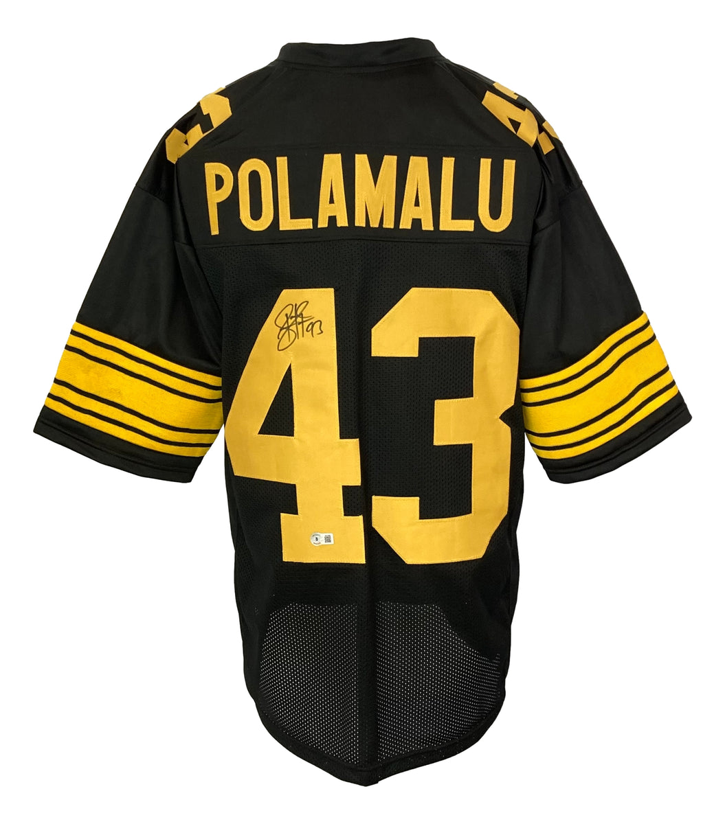 Troy Polamalu Autographed Black/Yellow Pro Style Jersey - Beckett W Ho –  The Jersey Source