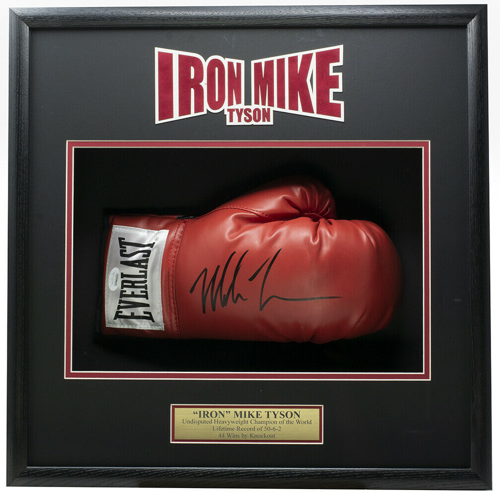 Mike Tyson Signed Red Right Hand Everlast Boxing Glove Shadowbox JSA Hologram