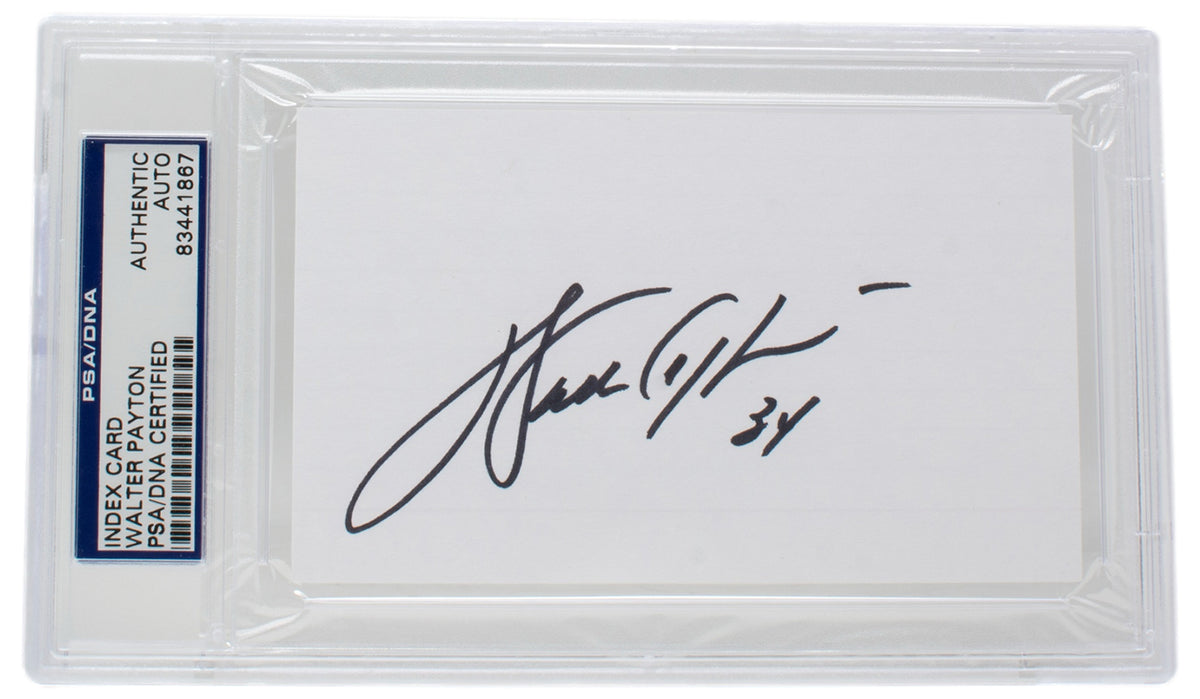 Sports Integrity Walter Payton Framed Bears Nike Football Jersey w/ Slabbed Signed Index Card PSA