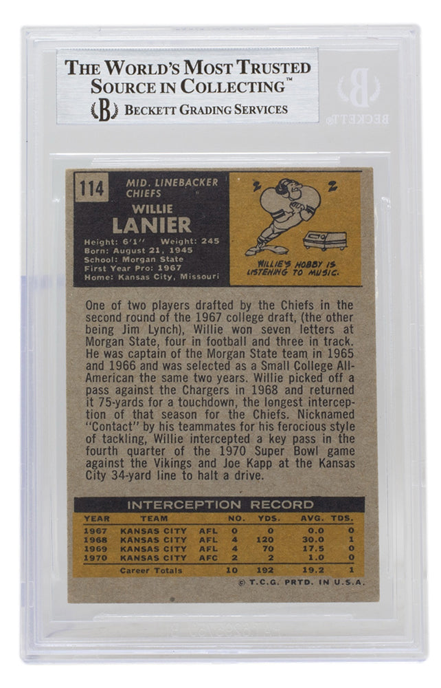 Autographed Willie Lanier Kansas City Chiefs Goal Line Art Card