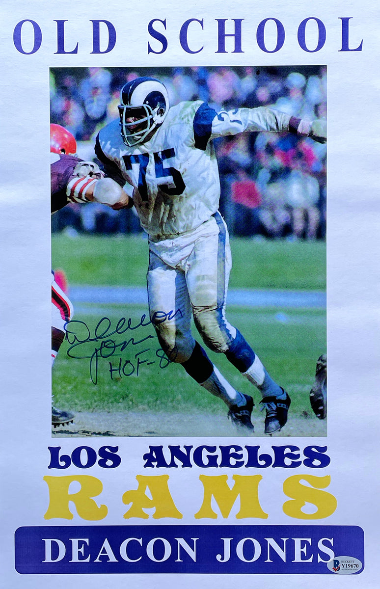 DEACON JONES LOS ANGELES RAMS ACTION SIGNED 8x10