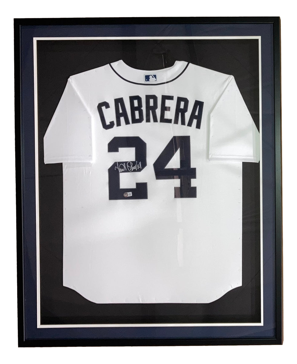 Miguel Cabrera Signed Detroit Tigers Framed Jersey Display (Beckett) 2xA.L.  MVP