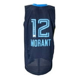 Ja Morant Signed Custom Navy Blue Pro-Style Basketball Jersey BAS