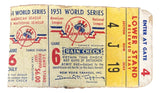 1951 World Series Game 6 Ticket Stub New York Yankees vs Giants DiMaggio Last WS - Sports Integrity