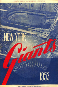 1953 New York Giants Official Program and Score Card - Sports Integrity