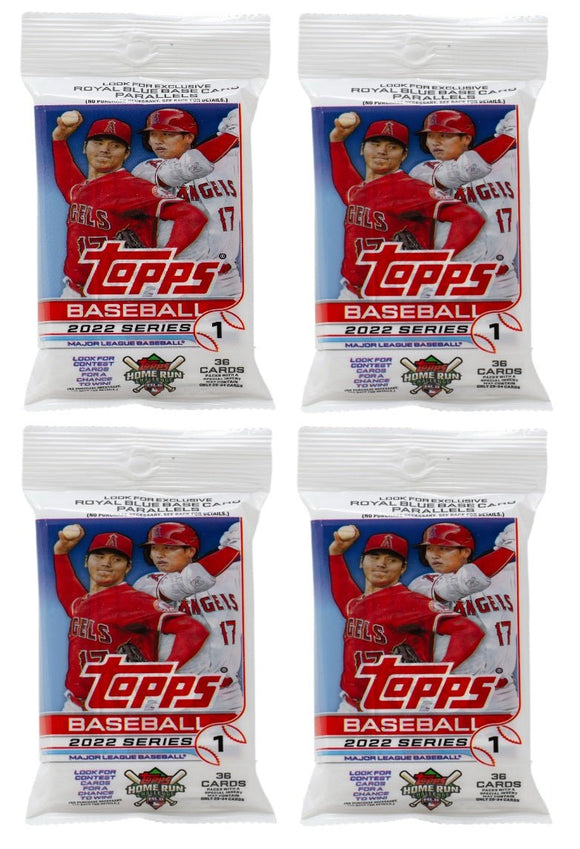 Lot of (4) 2022 Topps Series 1 Baseball Trading Card Value Packs - Sports Integrity