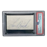 Lou Brock St. Louis Cardinals Signed Slabbed Cut Signature PSA/DNA