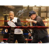 Michael B Jordan Signed 16x20 Creed Movie Training Photo w/ Stallone BAS ITP