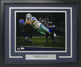 Ezekiel Elliott Signed Framed Dallas Cowboys 11x14 Dive Photo Fanatics - Sports Integrity