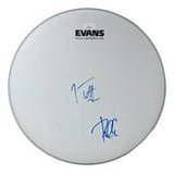 Joe Elliott Phil Collen Def Leppard Signed 15" Flt White Evans Drum Head JSA ITP - Sports Integrity