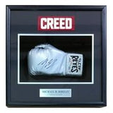 Michael B Jordan "Creed" Signed Framed Silver LH Cleto Reyes Boxing Glove BAS ITP - Sports Integrity