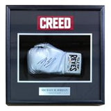 Michael B Jordan "Creed" Signed Framed Silver LH Cleto Reyes Boxing Glove BAS ITP