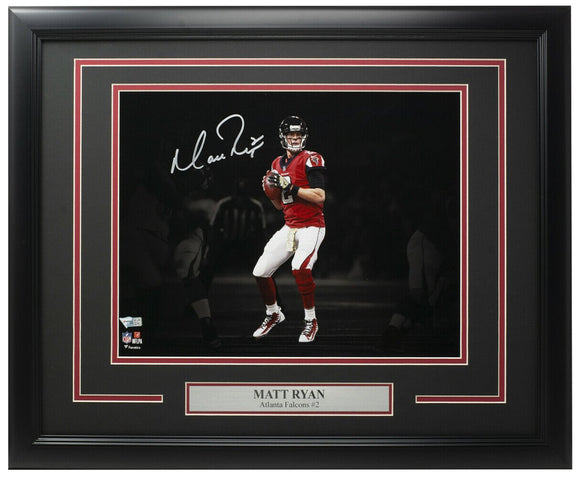 Matt Ryan Signed Framed 11x14 Atlanta Falcons Spotlight Photo Fanatics - Sports Integrity