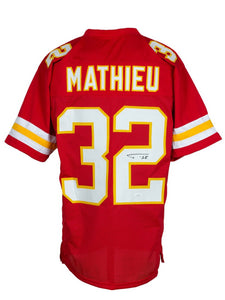 Tyrann Mathieu Kansas City Signed Red Football Jersey JSA ITP - Sports Integrity