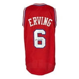 Julius Dr J Erving Philadelphia Signed Red Pro Style Basketball Jersey JSA