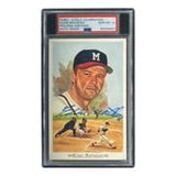 Eddie Mathews Braves Signed 4x6 Perez - Steele Postcard PSA/DNA Gem MT 10 - Sports Integrity