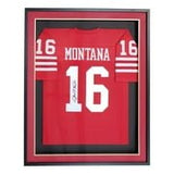 Joe Montana San Francisco Signed Framed Red Football Jersey JSA - Sports Integrity