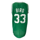 Larry Bird Signed Custom Green Pro-Style Basketball Jersey Bird+JSA ITP