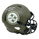 Joe Greene Signed Steelers FS Salute To Service Speed Replica Helmet HOF 87 BAS