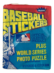 1979 Fleer MLB Baseball 6 Sticker Card Wax Pack - Sports Integrity