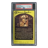 Warren Spahn Signed 4x6 Milwaukee Braves Hall Of Fame Plaque Card PSA/DNA 85027808