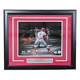 Johnny Bench Signed Framed 11x14 Cincinnati Reds Photo HOF 89 Inscribed Fanatics