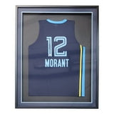 Ja Morant Signed Framed Custom Navy Blue Pro-Style Basketball Jersey BAS