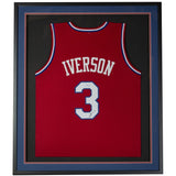 Allen Iverson Philadelphia Signed Framed Red Basketball Jersey PSA ITP - Sports Integrity