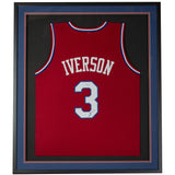 Allen Iverson Philadelphia Signed Framed Red Basketball Jersey PSA ITP