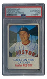 Carlton Fisk Signed Boston Red Sox 1975 Hostess #143 Trading Card PSA/DNA - Sports Integrity