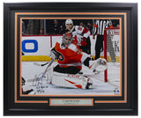 Carter Hart Signed Framed Flyers 16x20 Photo 10/9/19 1st NHL SO Fanatics