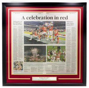 Chiefs Framed 18x30 Feb 3 '20 SB 54 Kansas City Star Celebration Paper - Sports Integrity