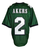 David Akers Philadelphia Signed Green Football Jersey JSA ITP - Sports Integrity