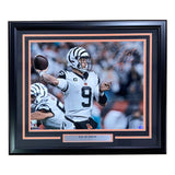 Joe Burrow Signed Framed 16x20 Cincinnati Bengals White Jersey Photo Fanatics