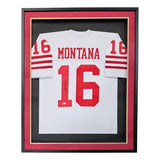 Joe Montana San Francisco Signed Framed White Football Jersey JSA - Sports Integrity