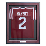 Johnny Manziel Signed Framed Maroon College Football Jersey w/ 3 Insc BAS - Sports Integrity