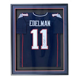 Julian Edelman New England Signed Framed Blue Football Jersey JSA ITP