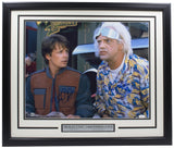 Michael J. Fox Christopher Lloyd Signed Framed 16x20 Future Photo JSA BAS