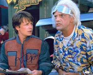 Michael J. Fox Chris Lloyd Signed 16x20 Back to the Future II Photo JSA BAS - Sports Integrity