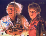 Michael J. Fox Chris Lloyd Signed 16x20 Back to the Future Remote Photo JSA+BAS Sports Integrity