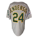 Rickey Henderson Signed A's Gray Majestic 1989 WS L Jersey HOF 2009 MLB Hologram - Sports Integrity