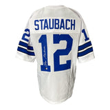 Roger Staubach Signed Custom White Pro-Style Football Jersey BAS ITP