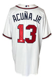 Ronald Acuna Jr. Signed In Black Braves White Nike Baseball Jersey 18 ROY JSA