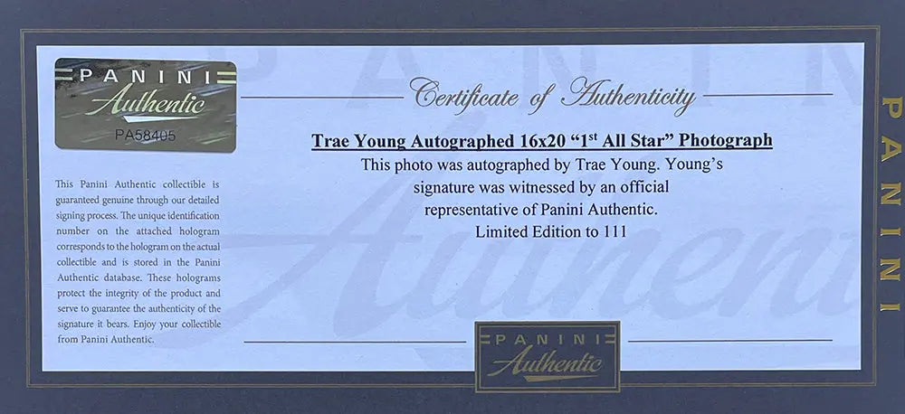 Trae Young Signed 16x20 1st All Star Photo Panini - Sports Integrity