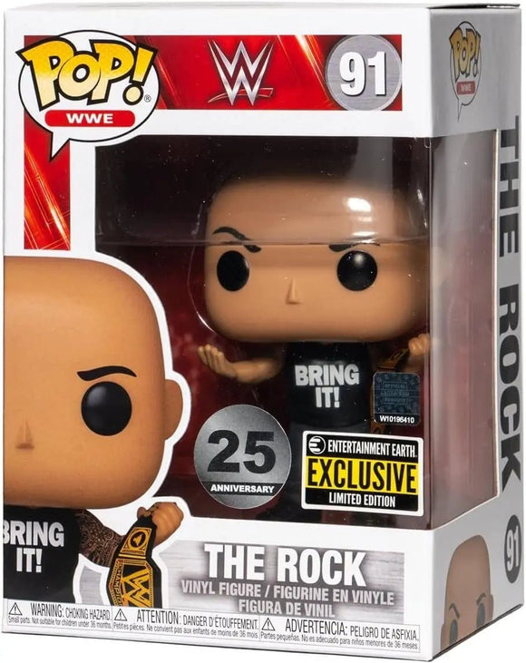 WWE The Rock with Championship Belt Funko Pop! Vinyl Figure - Sports Integrity