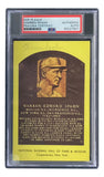 Warren Spahn Signed 4x6 Milwaukee Braves Hall Of Fame Plaque Card PSA/DNA 85027801