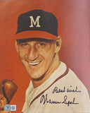 Warren Spahn Signed Milwaukee Braves Magazine Page BAS BH71134