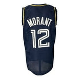 Ja Morant Signed Custom Alternate Navy Blue Pro-Style Basketball Jersey BAS