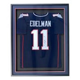 Julian Edelman New England Signed Framed Blue Football Jersey JSA ITP