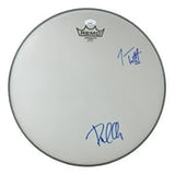 Joe Elliott Phil Collen Def Leppard Signed 15" Flt Gray Remo Drum Head JSA Holo - Sports Integrity